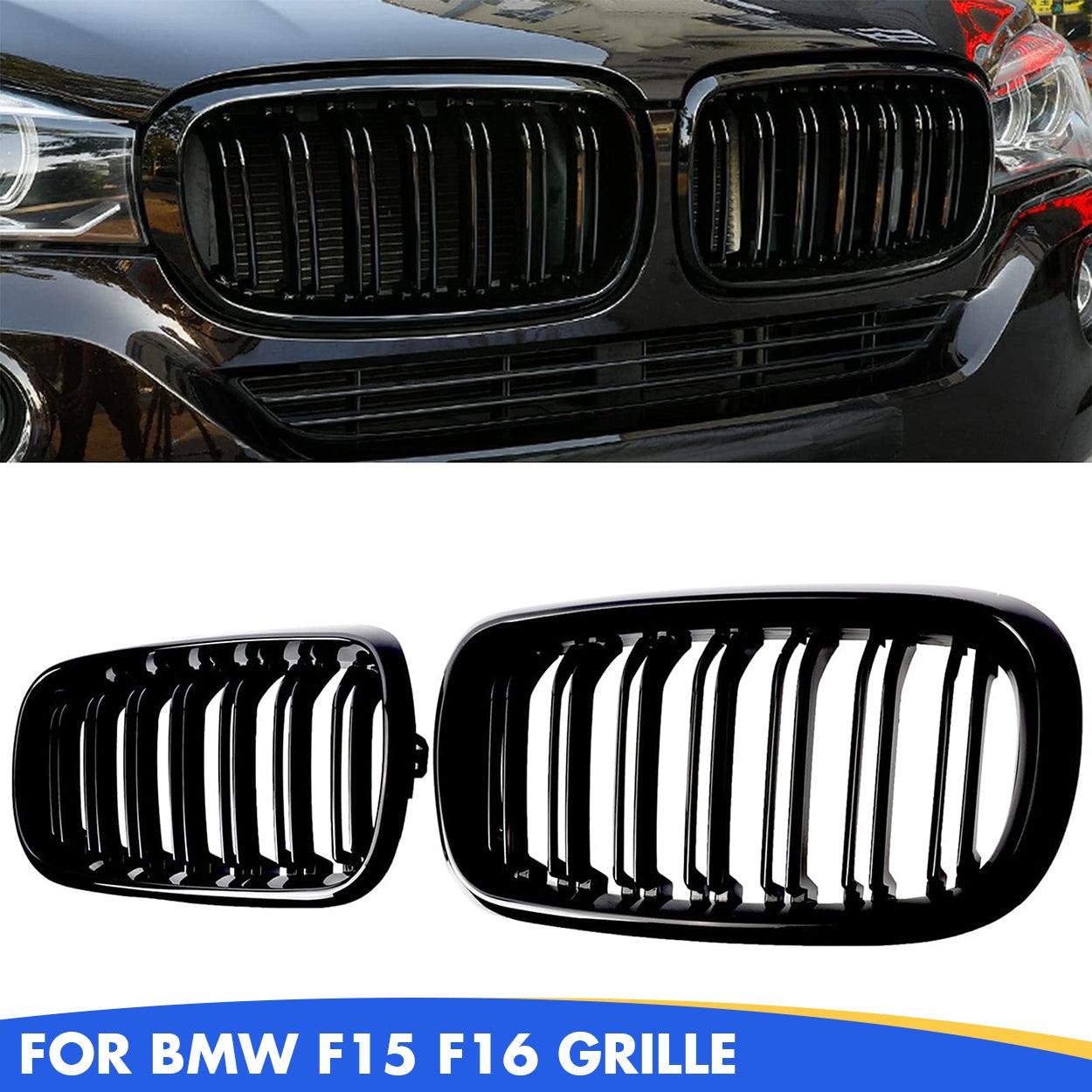 YDSSTORE X5 F15 Grille .Gloss Black Kidney Grille Fit 2014-2018 X5 F15 X6 F16 X5M F85 X6M F86 Dual Slat Double Line-autoydsstore