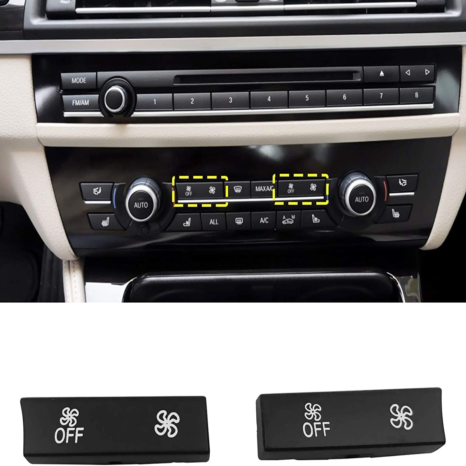 For BMW 5'/6'/7'/X5/X6 Climate Control Button Covers | For 14PCS Pattern | YDSSTORE