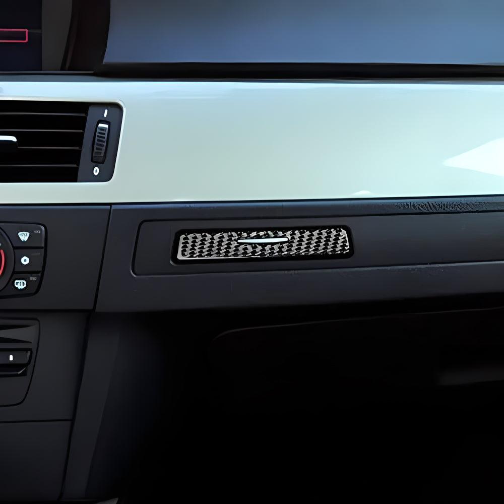 YDSSTORE  Real Premium Carbon Fiber Car Co-Pilot Cup Holder Panel Cover Decal Interior Trim Compatible with BMW 3 Series E90 E92 E93 318i 320i 325i 328i 330i 335i 2006-2012 Accessories Black-autoydsstore