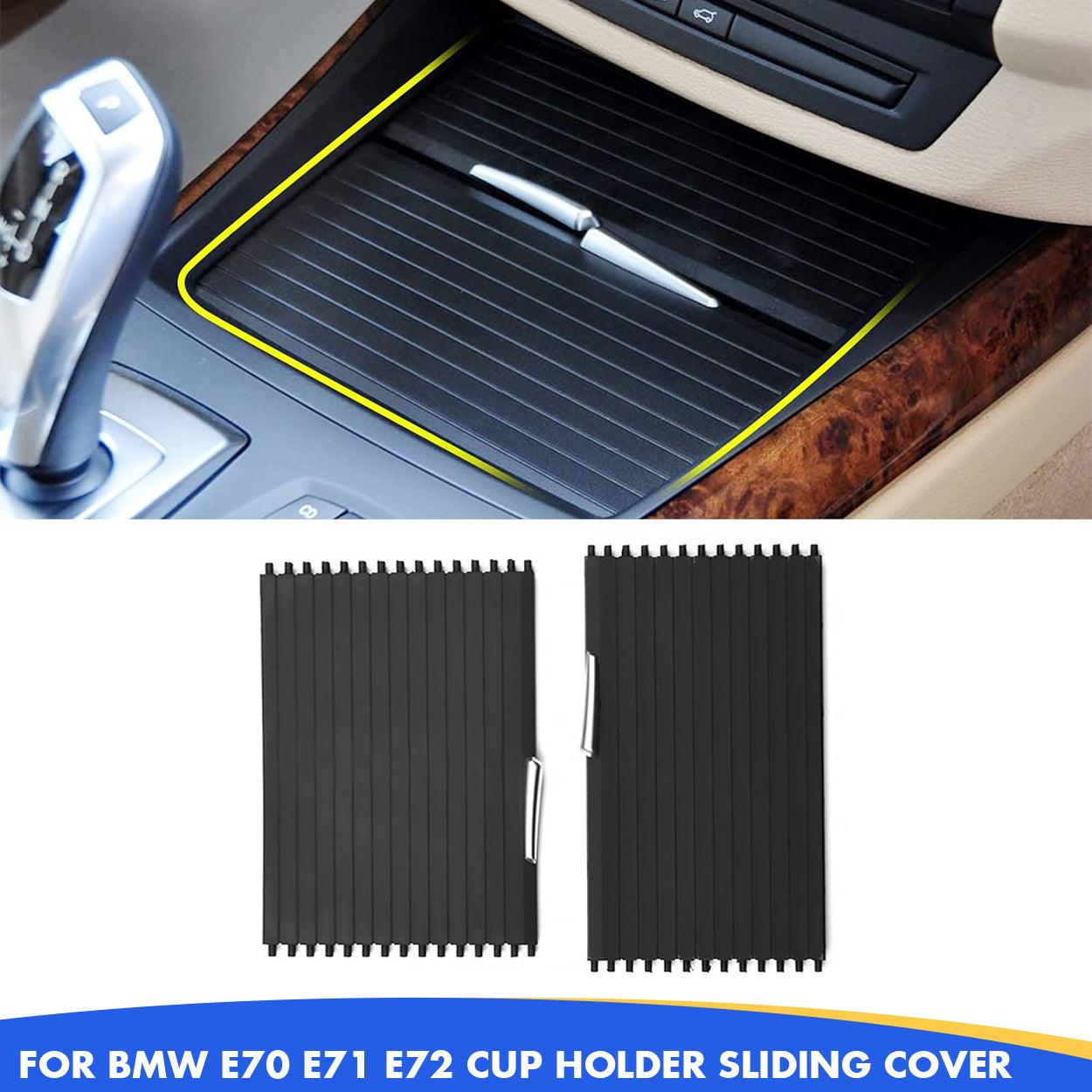 YDSSTORE  Compatible with BMW Cup Holder Sliding Cover. X5/X6 Console Roller Blind Cover. Center Console Sliding Shutters for BMW X5 E70 (2006-2013) / X6 E71 E72 (2007-2014)-autoydsstore