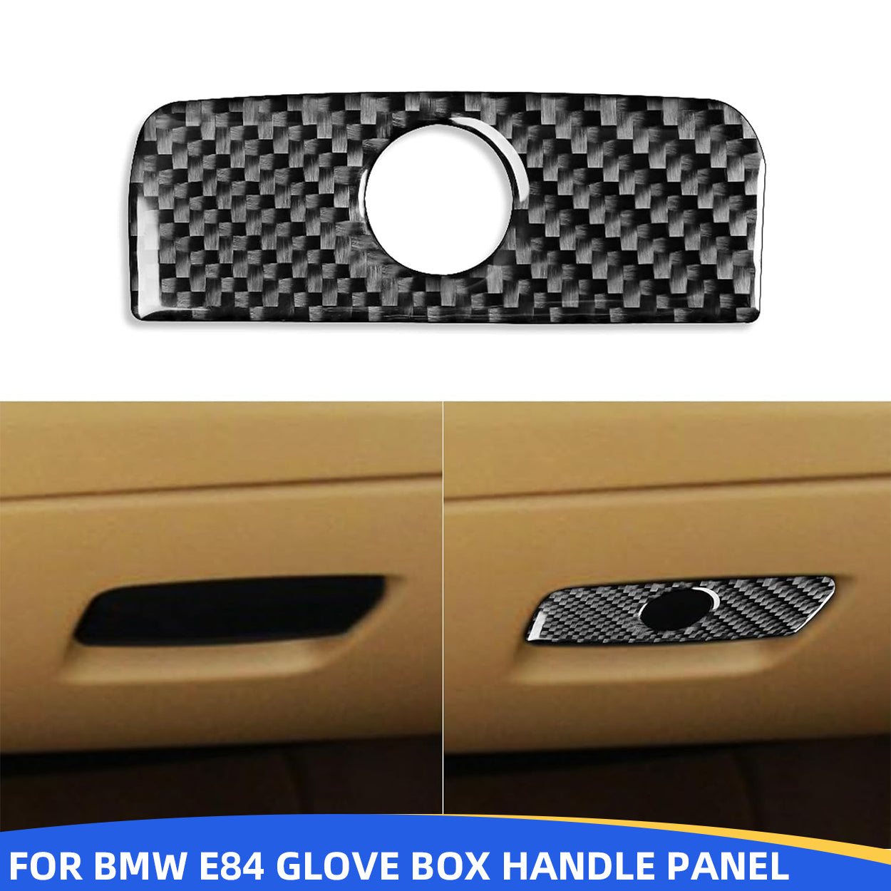 YDSSTORE Carbon Fiber  Car Passenger Position Glove Storage Box Handle Switch Panel Decoration Sticker Compatible with BMW X1 E84 2013 2014 2015 Auto Interior Trim Accessories 1pc-autoydsstore