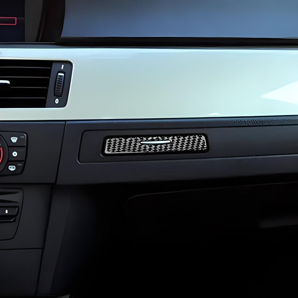 YDSSTORE  Real Premium Carbon Fiber Car Co-Pilot Cup Holder Panel Cover Decal Interior Trim Compatible with BMW 3 Series E90 E92 E93 318i 320i 325i 328i 330i 335i 2006-2012 Accessories Black-autoydsstore