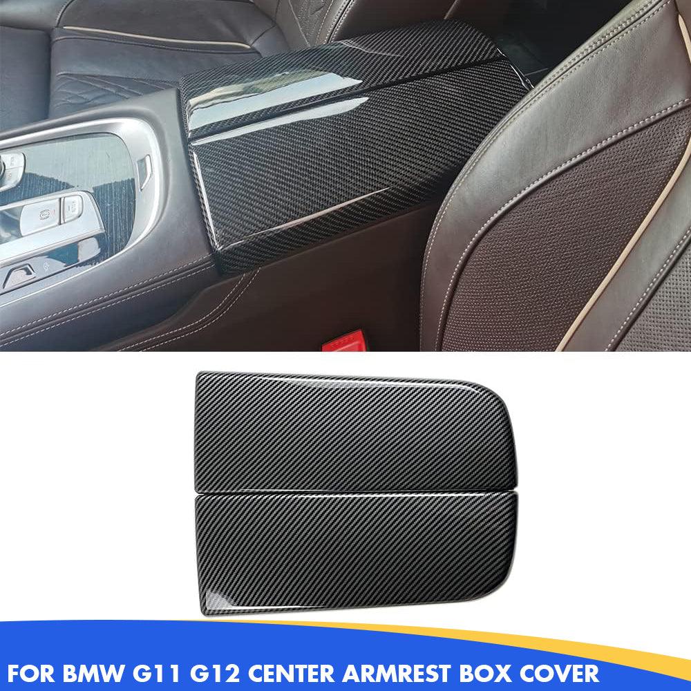 YDSSTORE Carbon fiber pattern Interior Armrest Box Cover for BMW 7 Series G11 G12 (2016-2021) - Console Box Storage Trim for 740i 740e 750i 750Li-autoydsstore