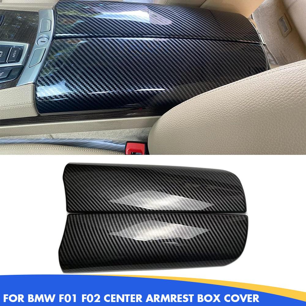 YDSSTORE  for BMW 7 Series F01 F02 2009-2015 ABS Carbon Fiber Color Car Interior Center Armrest Box Cover Console Box Storage Box Trim Covers (740i 740Li 750i 750Li 760Li)-autoydsstore