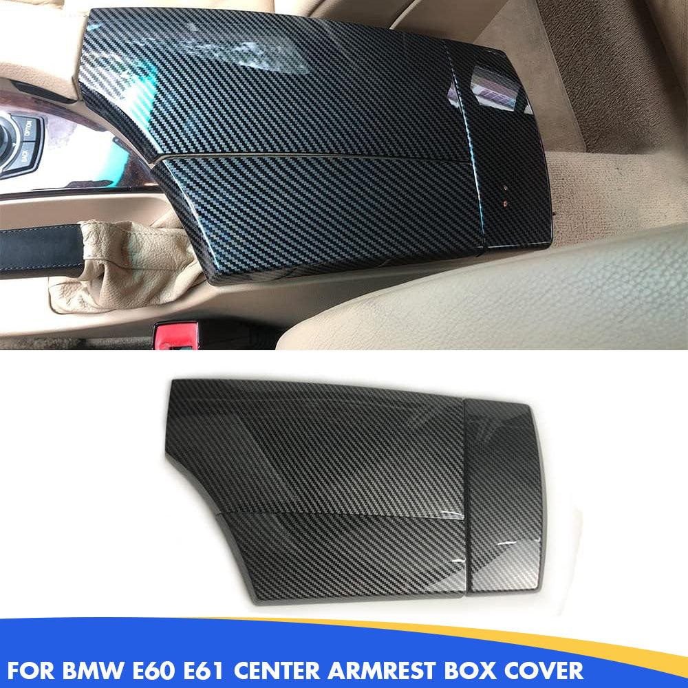 YDSSTORE  for BMW 5 Series E60 E61 2004-2010 Carbon Fiber Color Car Interior Center Armrest Box Cover Console Box Storage Box Trim Covers 525i 528i 530i 535i 550i-autoydsstore