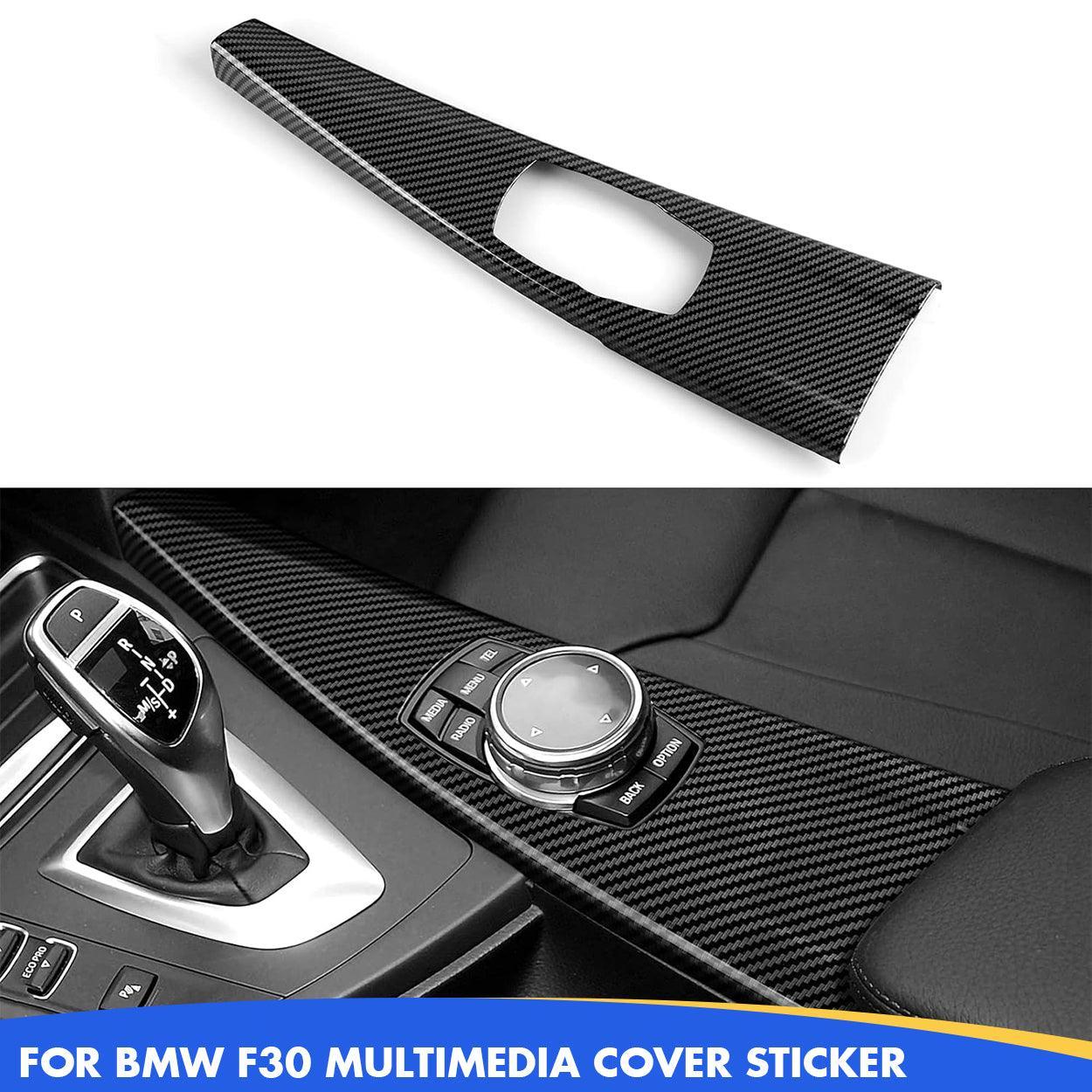 Carbon Fiber Multimedia Cover Sticker Wrap ABS Decal Trim for BMW F30 F31 F34 3GT F32 F36 Accessories - Not Compatible with F33 Convertible-autoydsstore