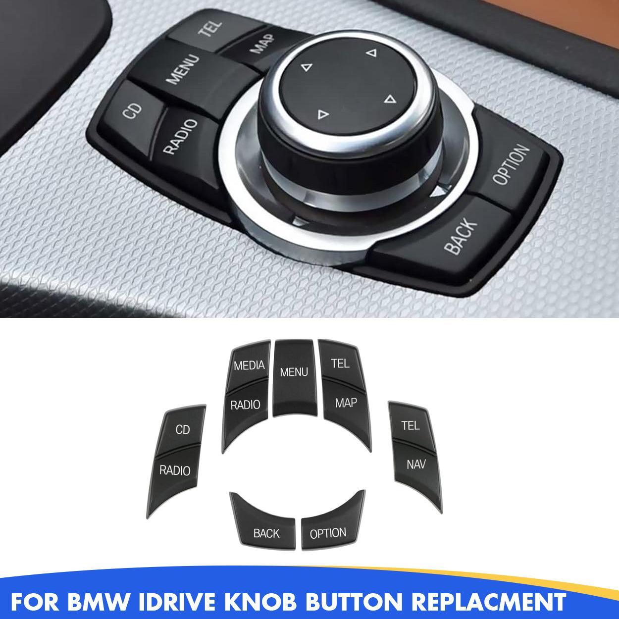 BMW iDrive Multimedia Control Button Replacement Kit (7PCS Set) – Compatible with BMW 1 Series E81 E82 E88. 3 Series E90 E92 E93. 5 Series E60 E61. 6 Series E63 E64. X1 E84. X5 E70. X6 E71-autoydsstore