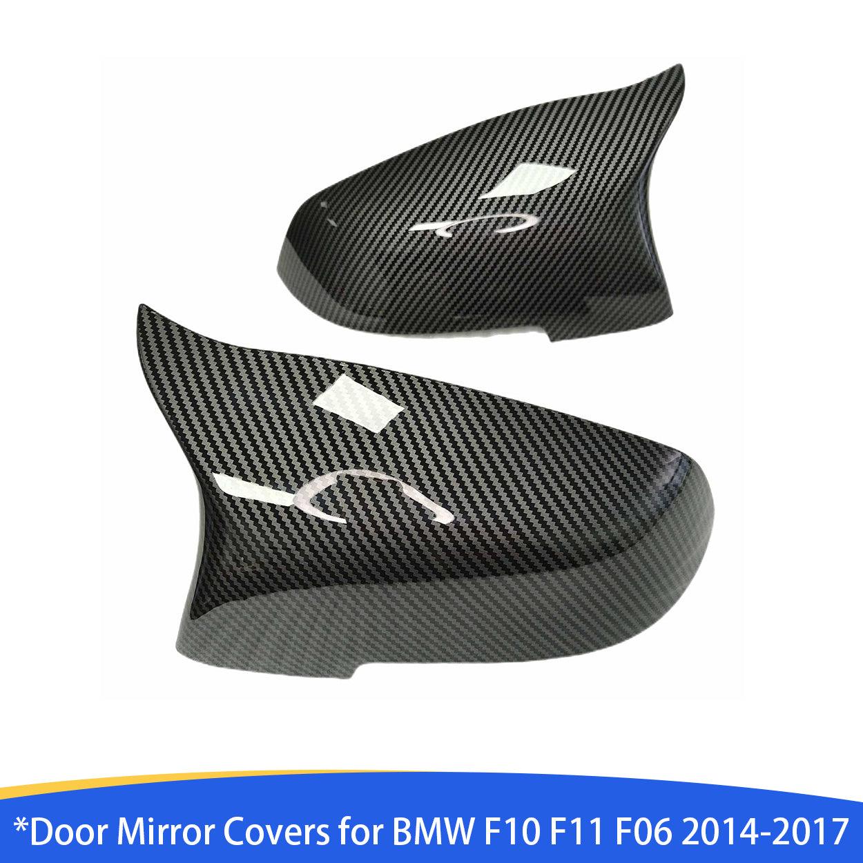 Car Side Mirror Caps for 2013-2018 BMW 5 6 7 Series F10 F07 F18 F11 F06 F12 F13 F02 520i 528i 535i 640i 650i Facelift Models Exterior Carbon Fiber Accessories Replacement Tuning Parts - 1 Pair-autoydsstore