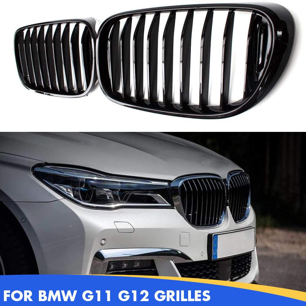 Front Bumper Kidney Grilles for BMW 7 Series G11 G12 (2016-2019) - Shiny Black