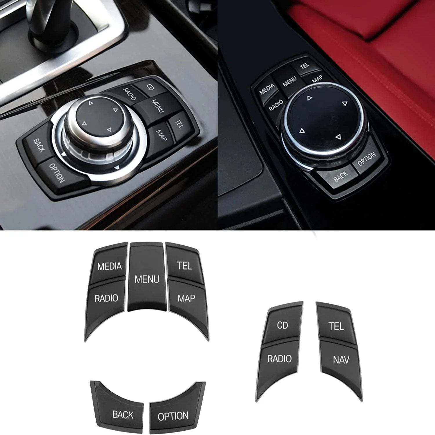 For BMW 1 2 3 4 5 7 X1 X3 X4 Series iDrive Auto Parts Button Covers | 7PCS | YDSSTORE