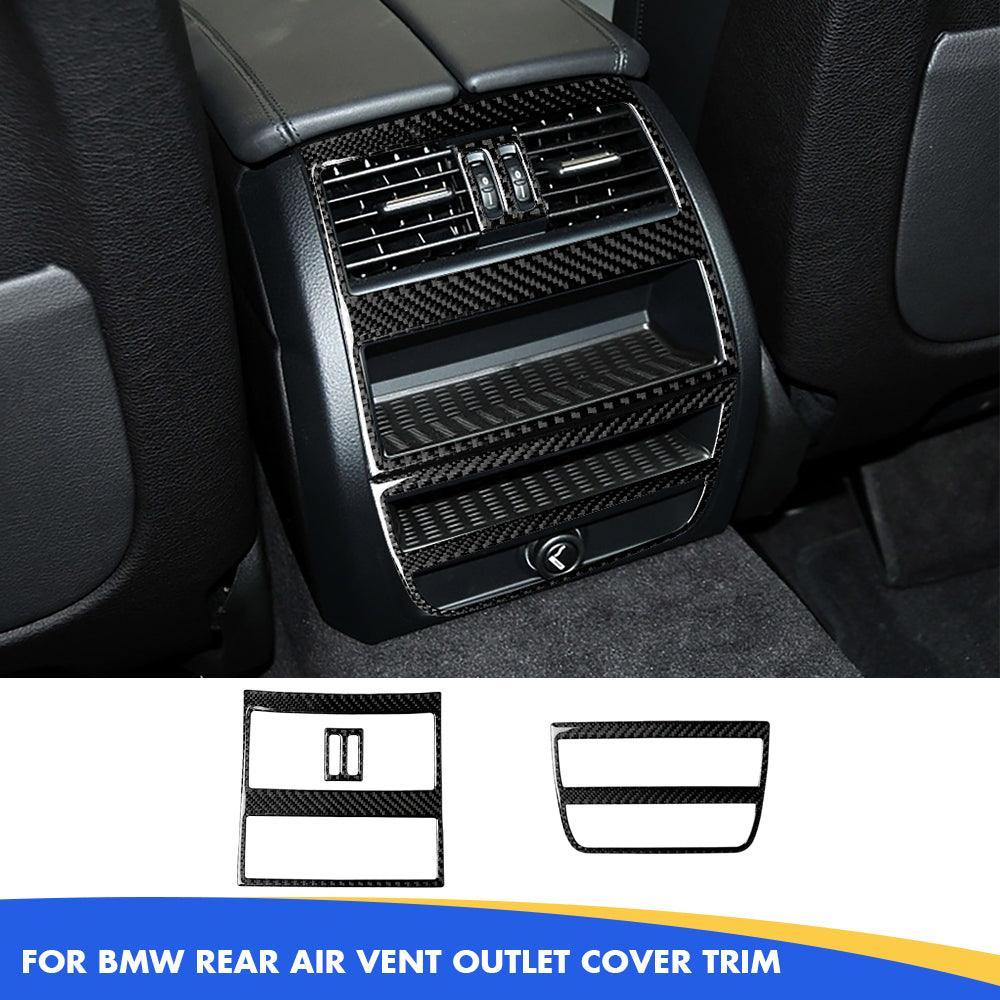 YDSSTORE Compatible Carbon Fiber Rear Air Conditioner Vent Outlet Frame Cover Trim for BMW 5 Series F10 F11 F18 (520i. 528i. 530i. 535d. 535i. 550i) 2011-2017-autoydsstore