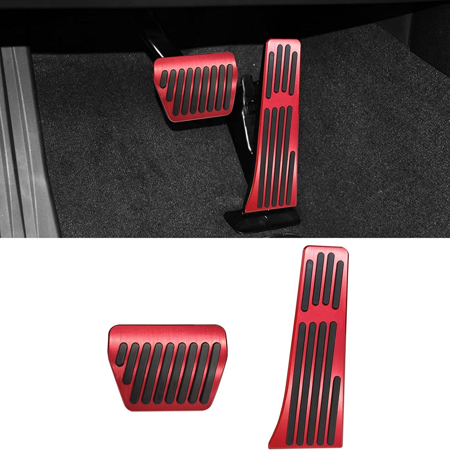 For BMW Gas Pedal and Brake Pedal Covers - A Model Red | YDSSTORE