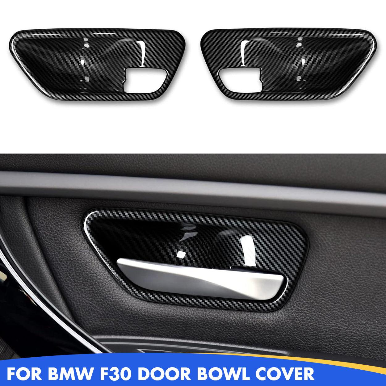 2PCS Car Trim Door Bowl Sticker Carbon Style ABS Decal Cover fits for BMW 3 4 Series F30 F31 F34 3GT F32 F33 F36 Accessories-autoydsstore