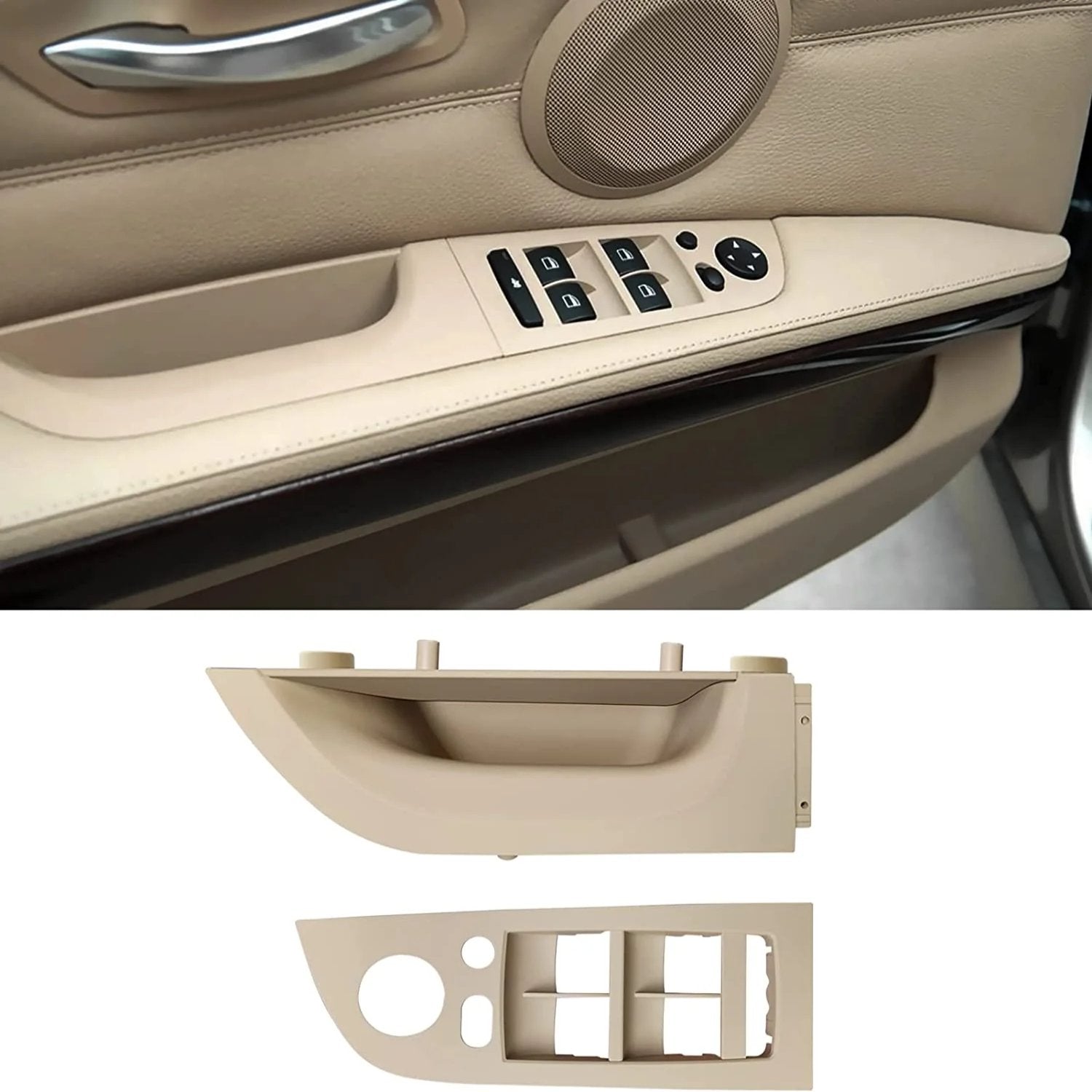 Modified For BMW 3 Series E90/E91 Window Switch Covers | Beige | YDSSTORE