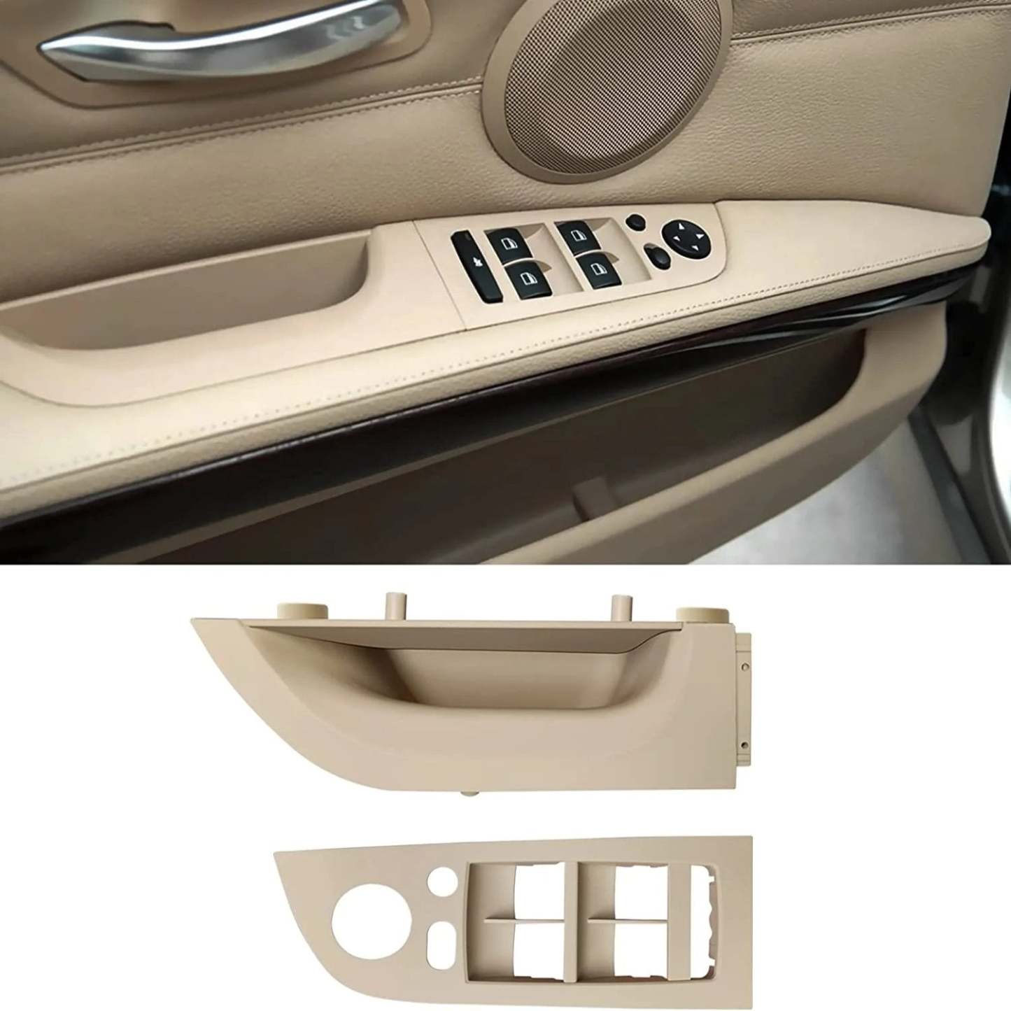 Modified For BMW 3 Series E90/E91 Window Switch Covers | Beige | YDSSTORE