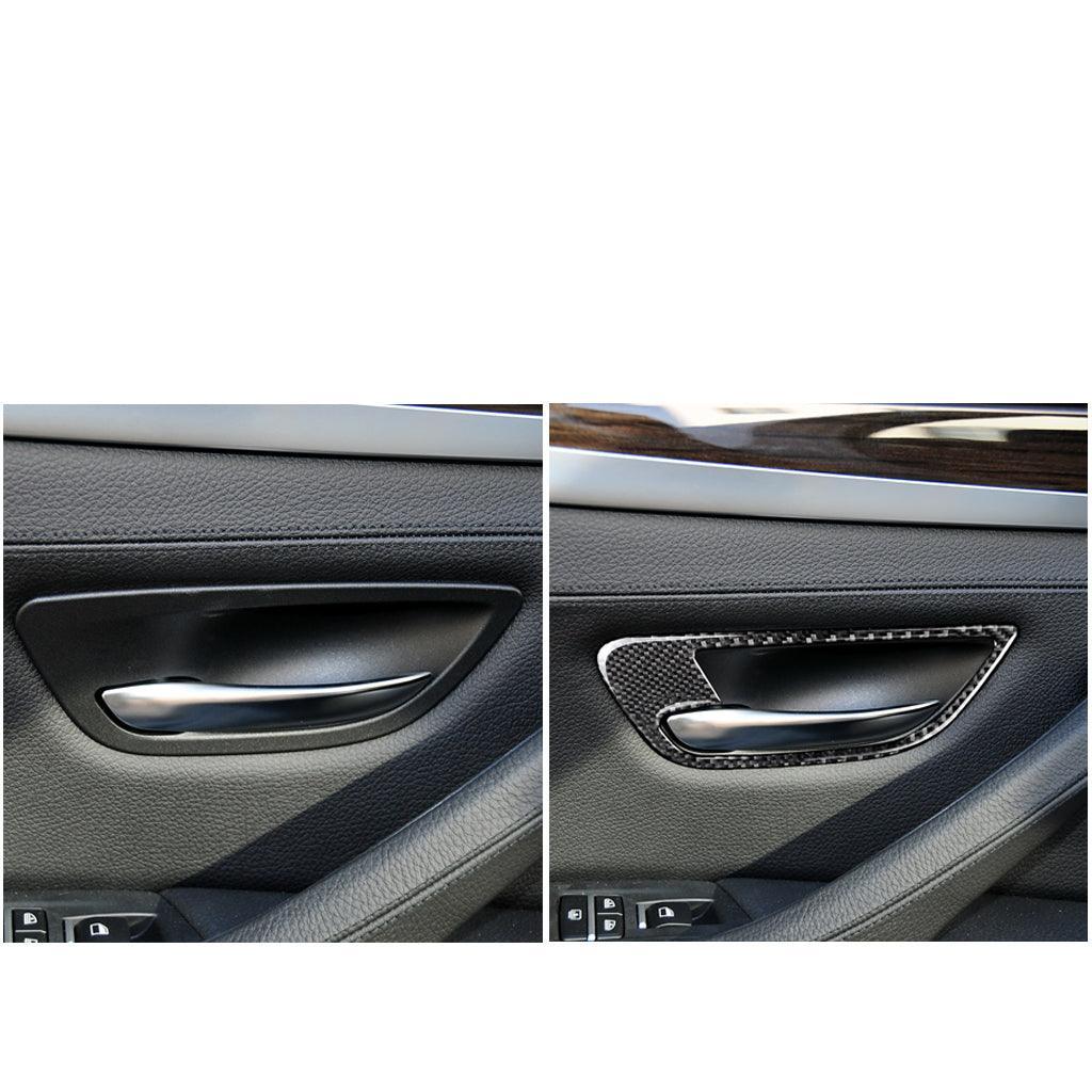 YDSSTORE Compatible Carbon Fiber Door Handle Bowl Cover Trim for BMW 5 Series F10 F11 F18 (520i. 528i. 530i. 535d. 535i. 550i) 2011-2017 (Carbon Fiber. 4PCS)-autoydsstore