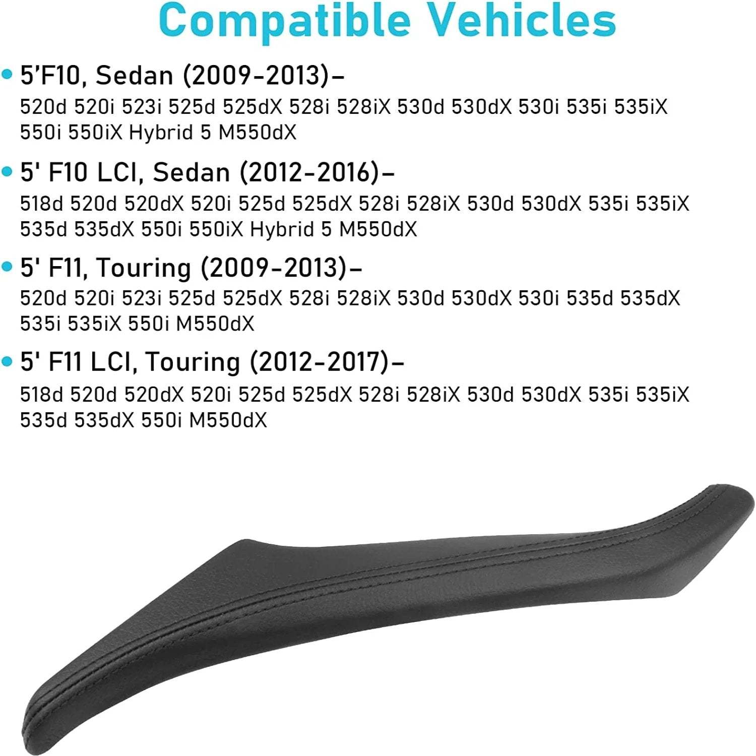Upgraded For BMW 5 Series Car Door Handle Outer Cover-F10/F11 | Black | YDSSTORE