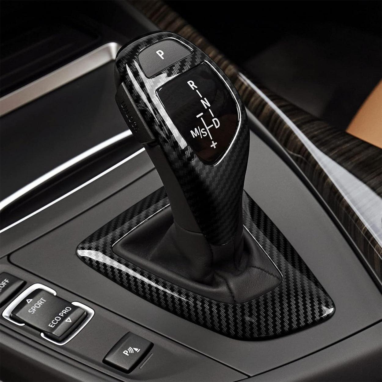 YDSSTORE Car Sticker Decals Gear Shift Knob Cover Carbon Color ABS Trim fits for BMW F20 F21 F22 F30 F31 F32 F33 F34 F35 F36 F07 F10 F12 F15 F16 F25 F26 Accessories (Style B)-autoydsstore