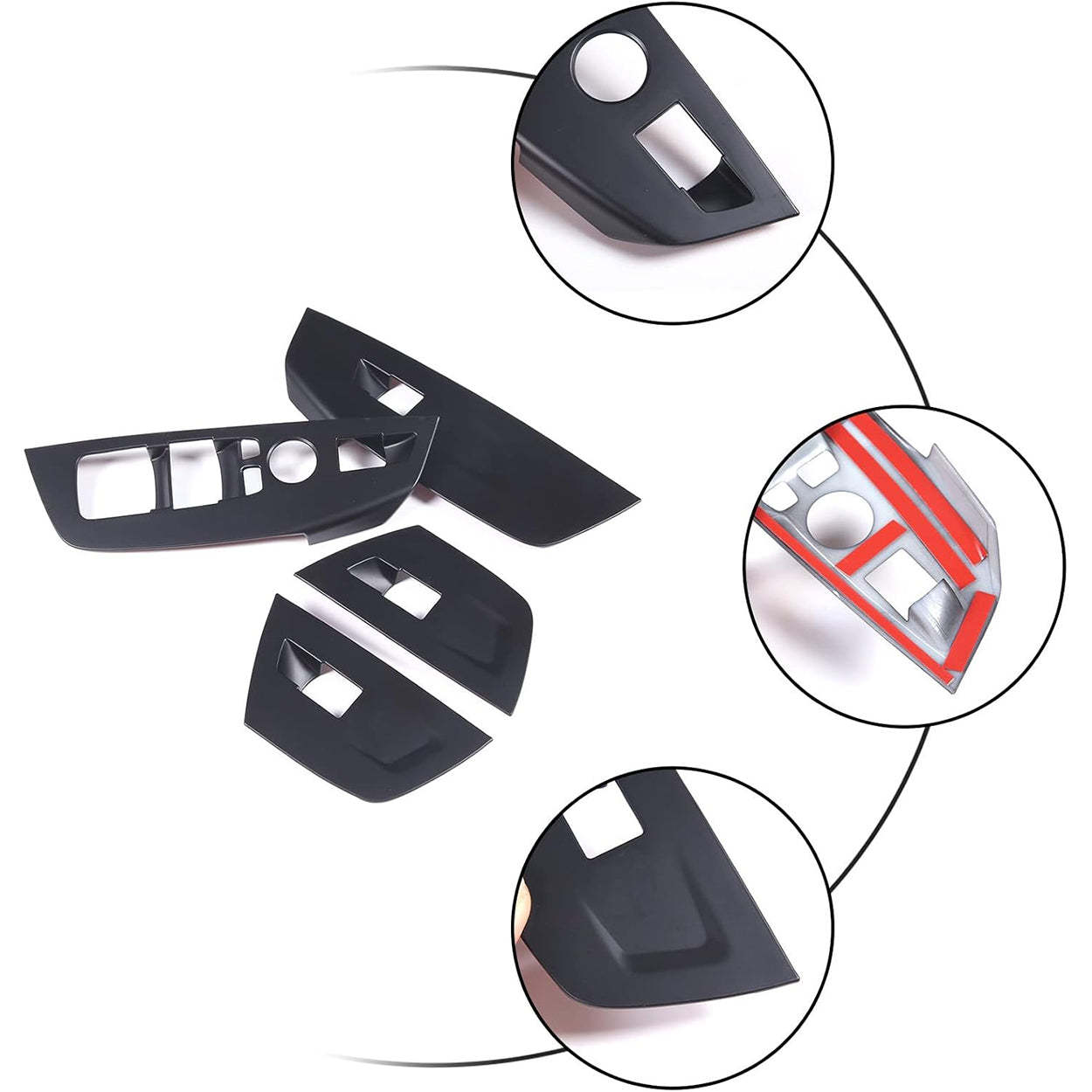 YDSSTORE  For BMW X3 X4 G01 G02 (2018-2023) Door Window Button Cover – ABS Plastic with Carbon Fiber. Matte Black. and Chrome Finish-autoydsstore