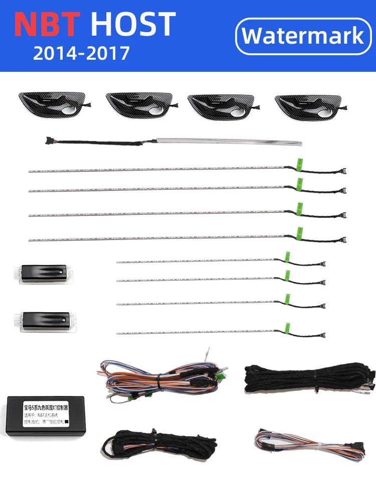 For BMW 5 series F10 F11 F18 Interior Door Panel 9 Color Decorative Lighting LED Atmosphere Light Upgrade Ambient Light Kit-autoydsstore