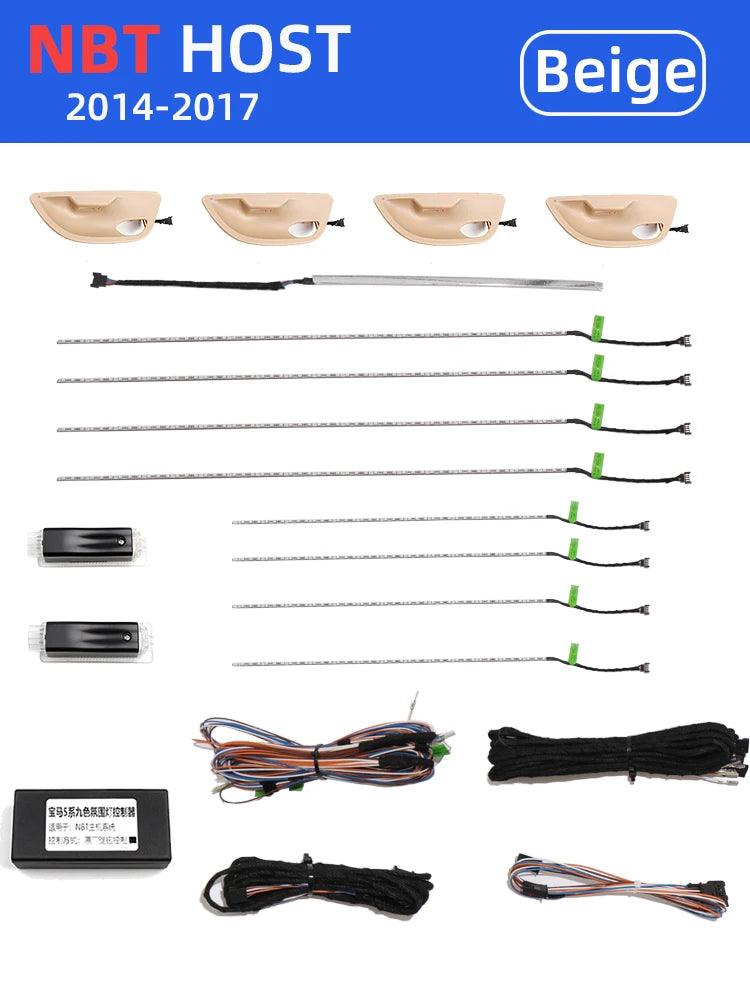 For BMW 5 series F10 F11 F18 Interior Door Panel 9 Color Decorative Lighting LED Atmosphere Light Upgrade Ambient Light Kit-autoydsstore