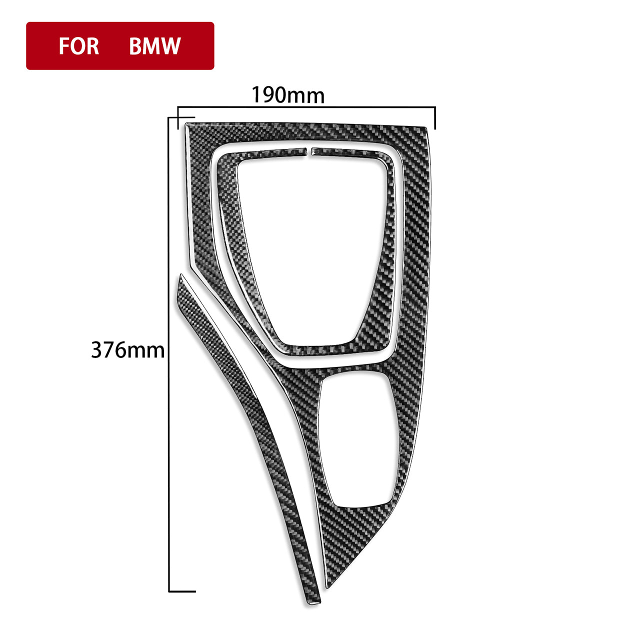 YDSSTORE Carbon Fiber  Center Console Shift Panel Gear Transmission Cover Decoration Sticker Set (3pcs) | Premium Interior Trim for BMW X1 E84 (2013-2015)-autoydsstore