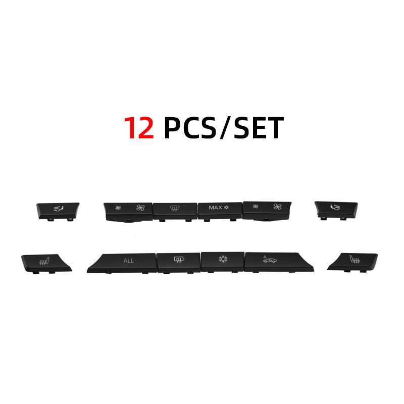 Set of 12 Air Conditioning A/C Heater Button Key Caps Switch Cover Repair Kit for BMW 5 6 7 F10 F01 F12 61319313923 931392-autoydsstore