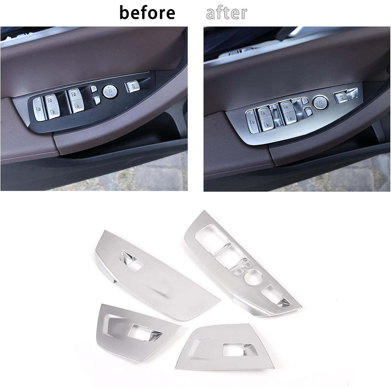 YDSSTORE  For BMW X3 X4 G01 G02 (2018-2023) Door Window Button Cover – ABS Plastic with Carbon Fiber. Matte Black. and Chrome Finish-autoydsstore