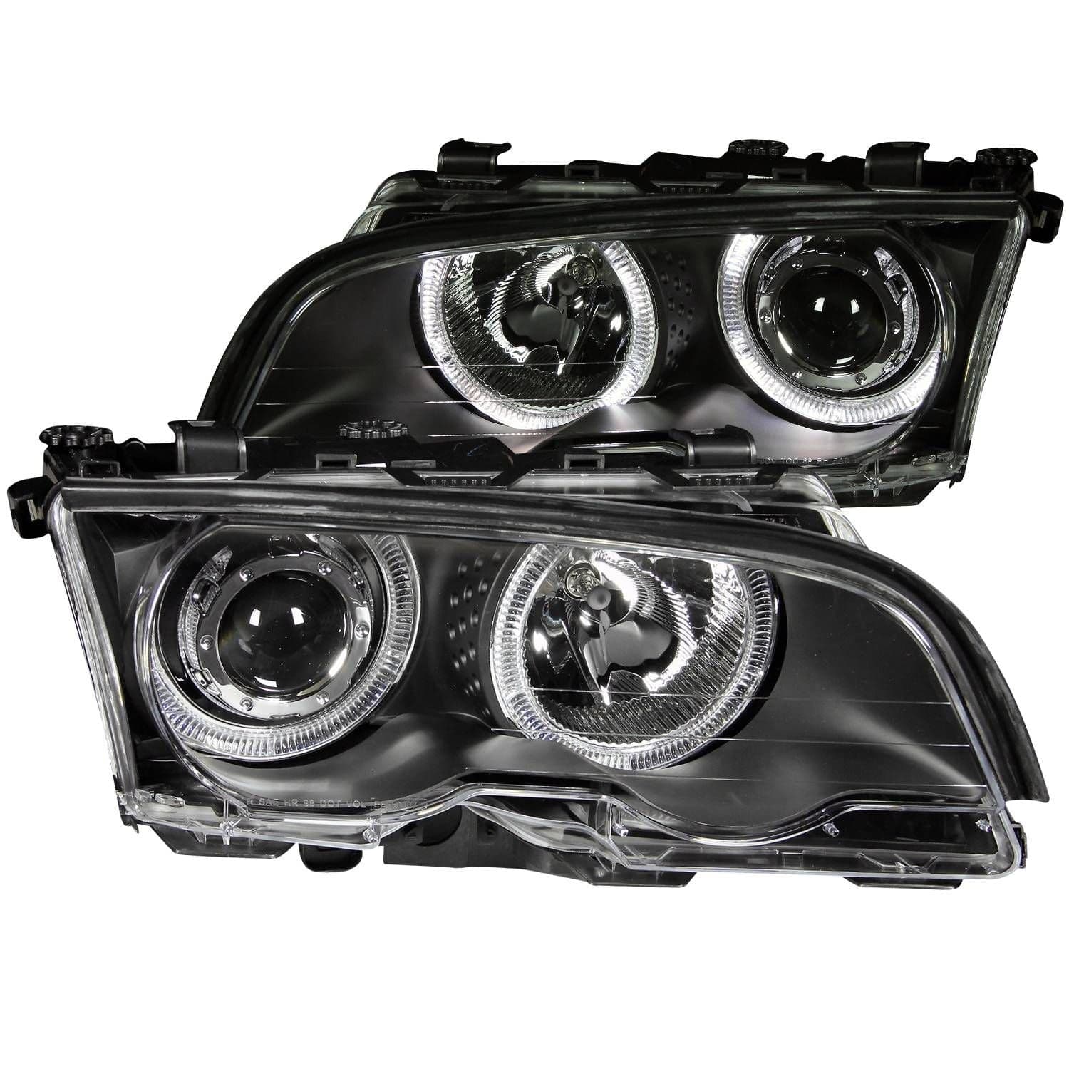ANZO 99-01 BMW 3 Series E46 Projector Headlights w/ Halo Black