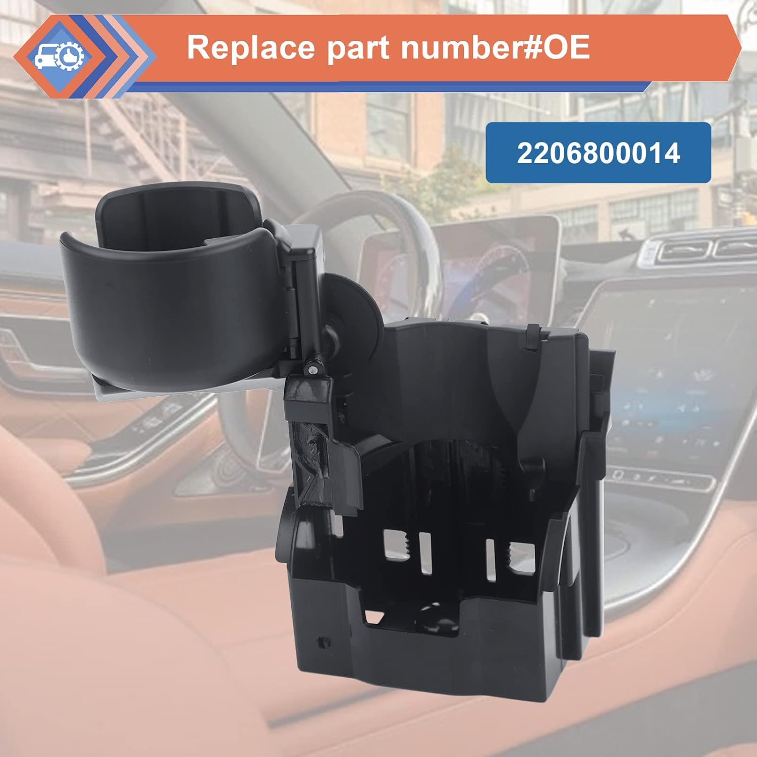 Center Console Cup Holder.Cup Holder Extender Compatible with Mercedes-Benz Cars W220 S350 S430 S500 S600 S65 AMG 2003-2006.Replaces #2206800014 A2206800014 220-680000000-0000000-14 