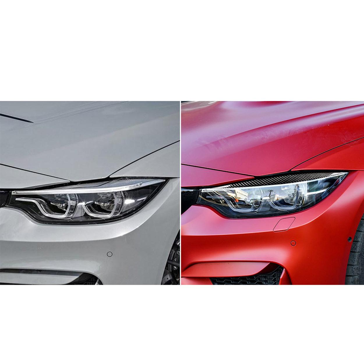 Carbon Fiber Headlight Eyelid Covers for BMW F80 M3 F82 F83 M4 F32 F33 F36 2014-2018 | Front Lamp Eyelids | Easy Installation-autoydsstore