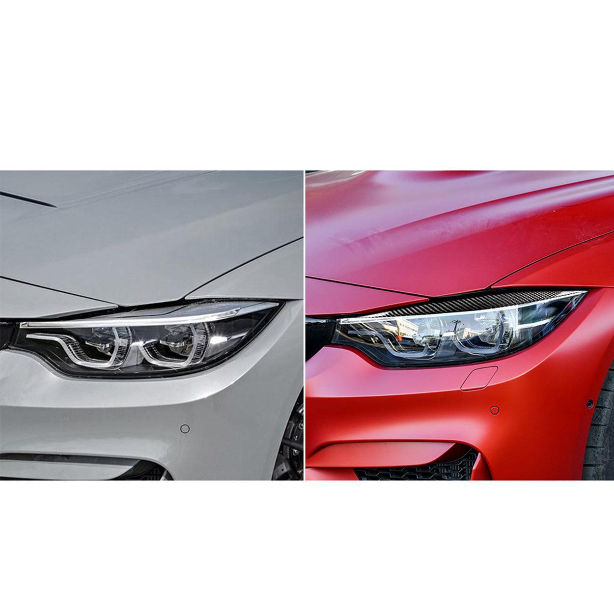 Carbon Fiber Headlight Eyelid Covers for BMW F80 M3 F82 F83 M4 F32 F33 F36 2014-2018 | Front Lamp Eyelids | Easy Installation-autoydsstore