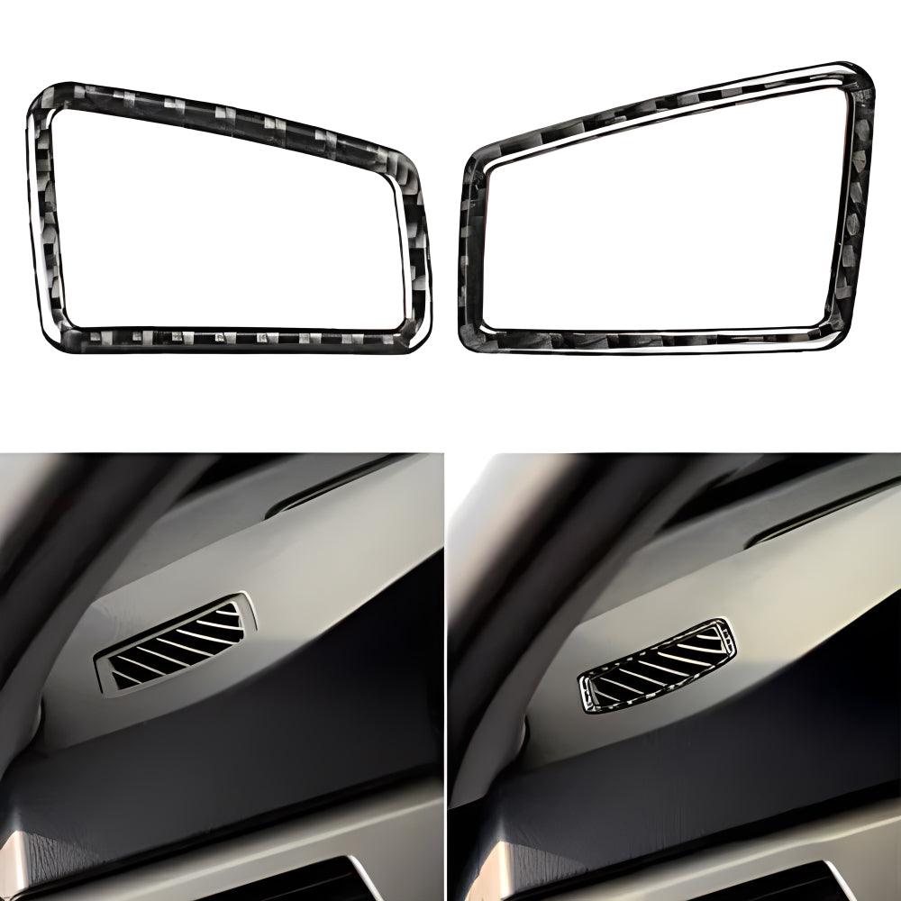 YDSSTORE  Real Premium Carbon Fiber Car Dashboard Sides Air Vent Outlet Frame Cover Interior Trim Compatible with BMW E90 E92 E93 325i/xi 328i/xi 330i/xi 335d/i/xi/is M3 2006-2013 Accessories Black-autoydsstore