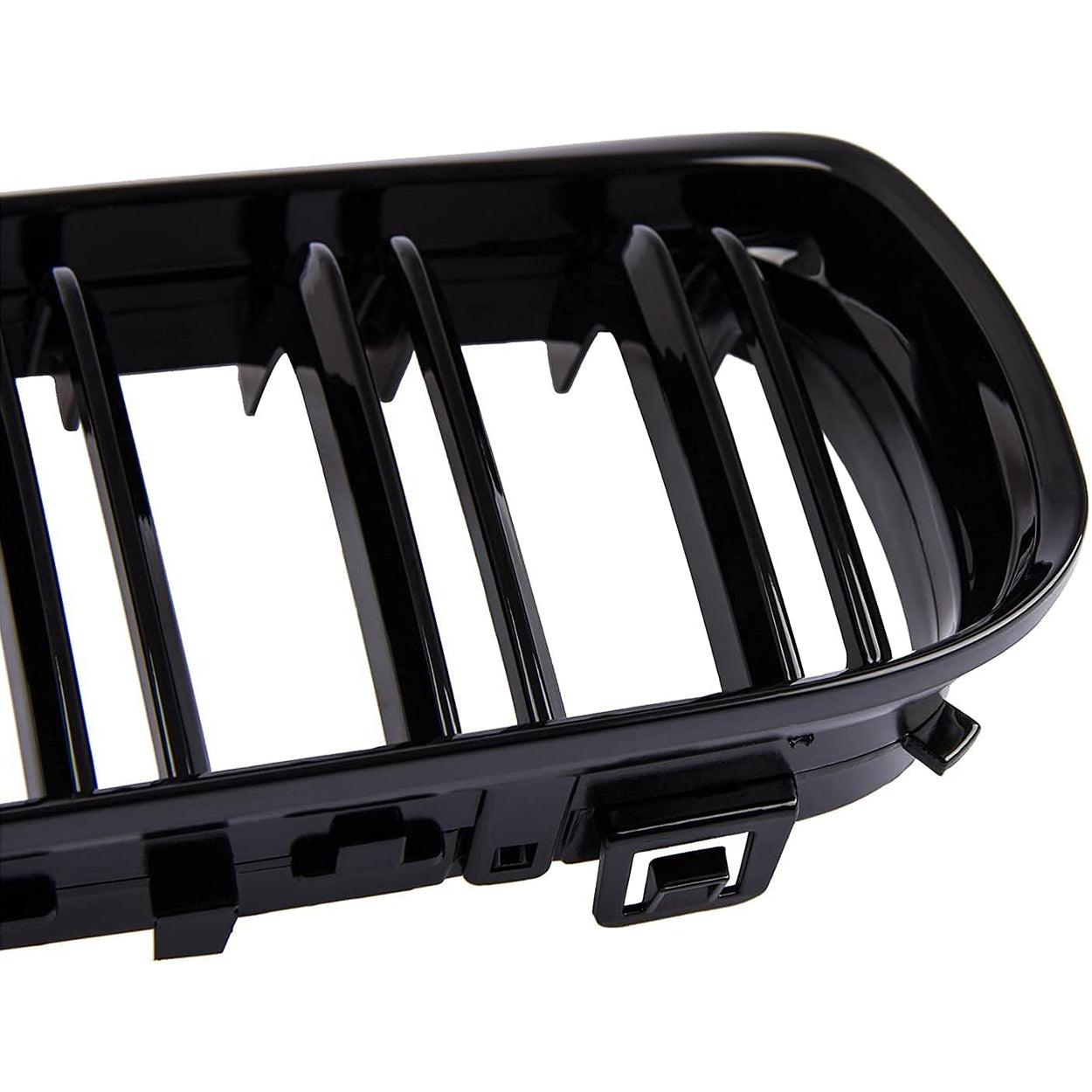 Front Bumper Kidney Grille Pair Gloss Black Double Line for 2009-2011 BMW E90 328i 318i 320i 323i 325i 330i 335i-autoydsstore