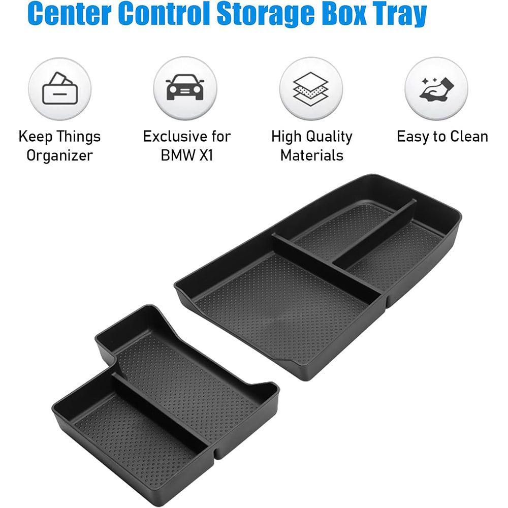 Compatible with BMW X1 U11 2023-2025 Center Console Organizer Tray. 2PCS Lower Console Storage Box. TPE Under Console Organizer for BMW X1 Accessories-autoydsstore