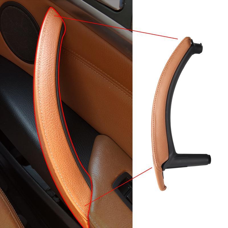 for BMW X5 X6 Genuine Leather Door Handle Outer Cover Replacement. Door Handle Leather Cover  Inner Door Panel Handle (Fits:BMW X5 E70/E70 LCI and BMW X6 E71/E72)-autoydsstore