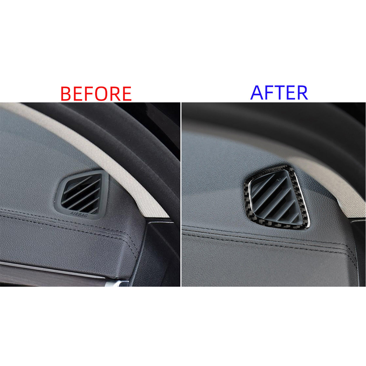YDSSTORE  Real Carbon Fiber Dashboard Air Vent Defogger Frame Decal (2pcs) | Premium Carbon Fiber Interior Sticker for BMW 5 Series G30 G38 530i 540i (2017-2023)-autoydsstore