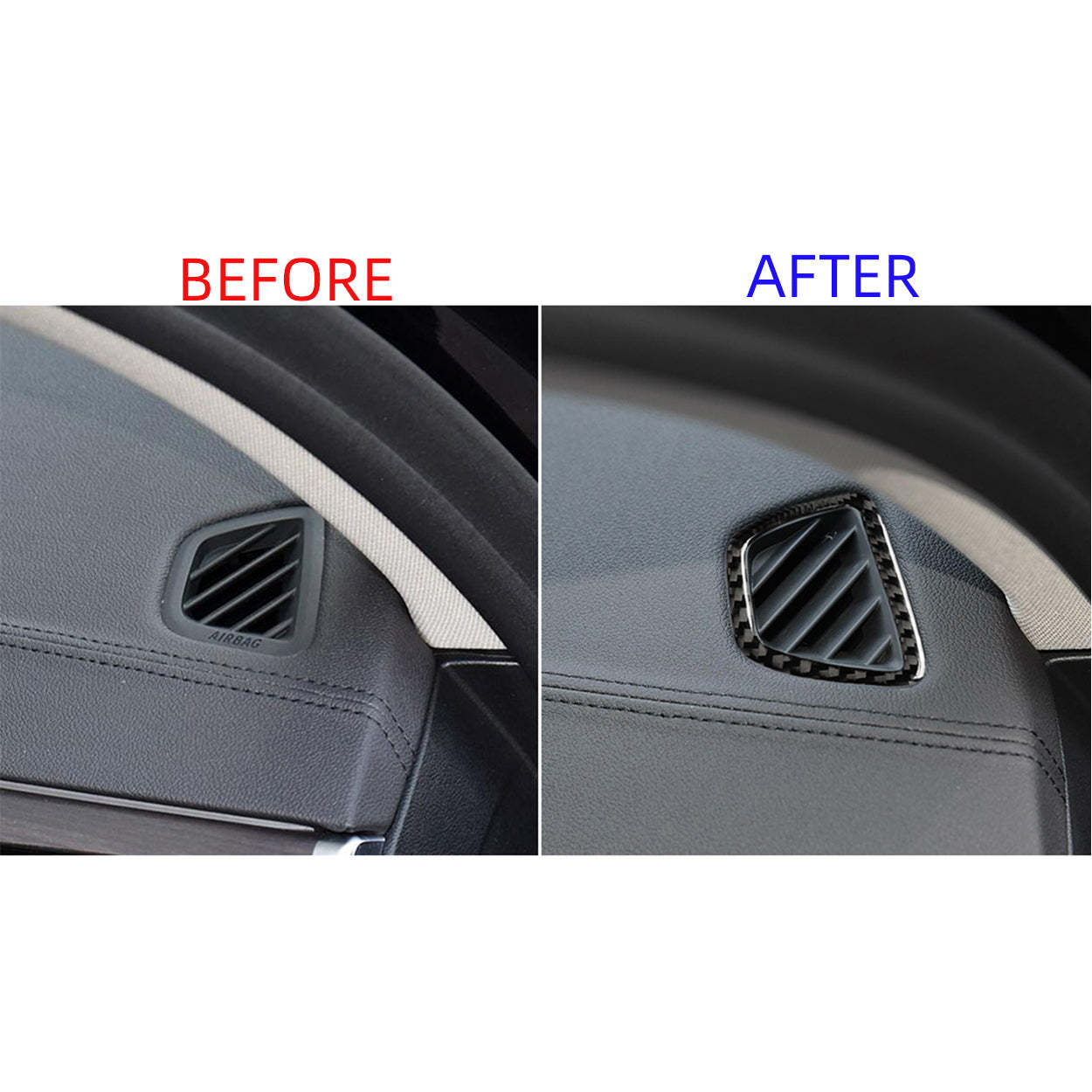 YDSSTORE  Real Carbon Fiber Dashboard Air Vent Defogger Frame Decal (2pcs) | Premium Carbon Fiber Interior Sticker for BMW 5 Series G30 G38 530i 540i (2017-2023)-autoydsstore