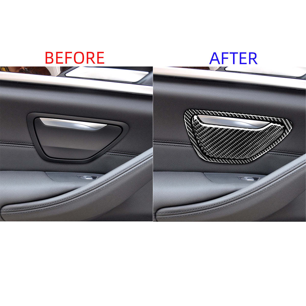 YDSSTORE  Real Carbon Fiber Car Door Side Ashtray Decoration Panel Decals (4pcs Set) | Premium Soft Carbon Fiber Interior Trim for BMW 5 Series G30 (2017-2023)-autoydsstore