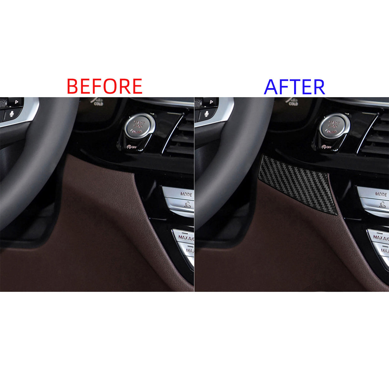 YDSSTORE  Real Carbon Fiber Dashboard Decoration Strips (2pcs) | Premium Soft Carbon Fiber Interior Trim Sticker for BMW 5 Series G30 G38 530i 540i (2017-2023)-autoydsstore