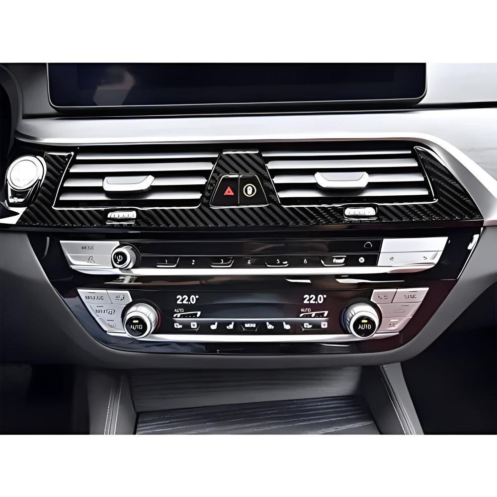 Compatible with Carbon Fiber Center Control Air Conditioner Outlet Vent Frame Trim Sticker Interior Accessories for BMW 5 Series G30 G38 525i 530i 540i 2018 2019 2020 2021 Black 3PCS-autoydsstore