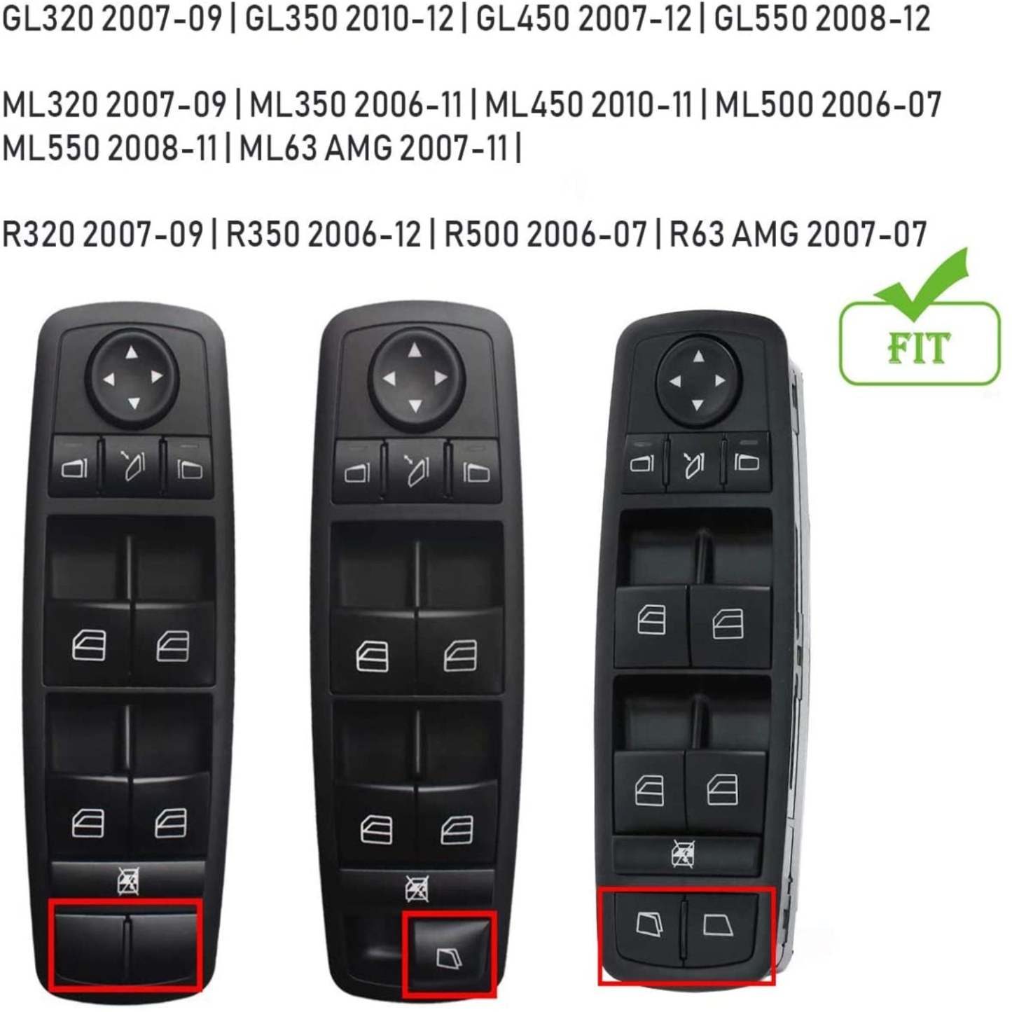 For Mercedes Benz Power Window Switch Button Covers 2pcs | YDSSTORE