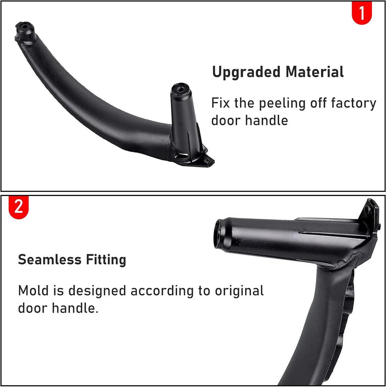 for BMW X5 X6 Door Pull Handle. Inner Door Trim Grab Cover Passenger Side Right Front/left Right Rear Door Armrest Bracket (Fits:BMW X5 2008-2013 and BMW X6 2008-2014) (Leather Cover NOT Inculded)-autoydsstore