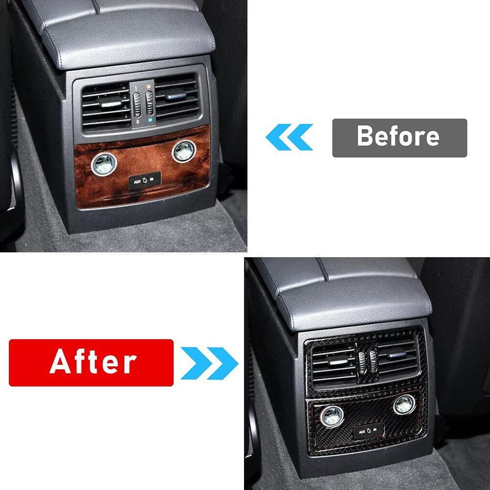 Carbon Fiber Rear Air Vent Outlet Panel Cover Trim for BMW E60 5 Series (2005-2010)