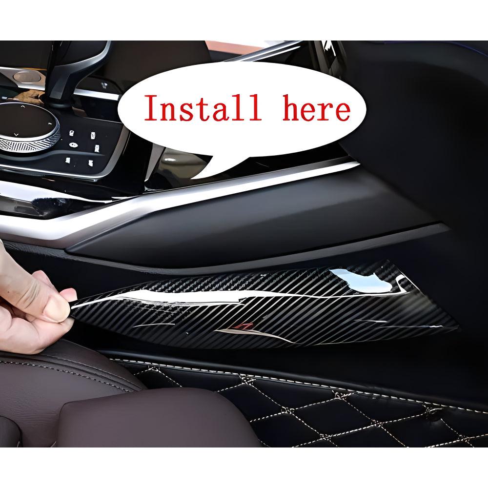 YDSSTORE Car Carbon Fiber Central Control Gear Box Side Cover Panel Frame Trim Decoration for BMW 3 Series G20 330i M340i 2019 2020 2021 2022 2023 2024 Interior Accessories-autoydsstore