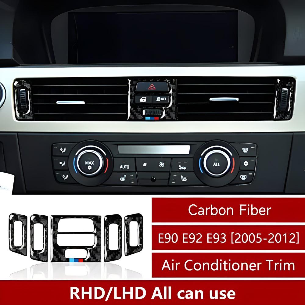 Car Center Console Panel Trim AC Vent Air Conditioner Sticker Carbon Fiber Decal fits for BMW E90 E92 E93 2006 2007 2008 2009 2010 2011 Accessories (Version A)-autoydsstore