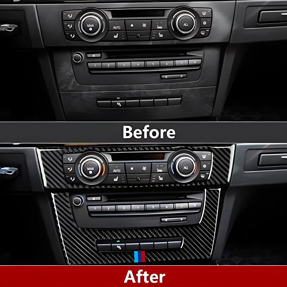 Car CD Cover Decal Carbon Fiber Trim Sticker Compatible with BMW E90 E92 E93 2006 2007 2008 2009 2010 2011 Interior Accessories (Style A)-autoydsstore