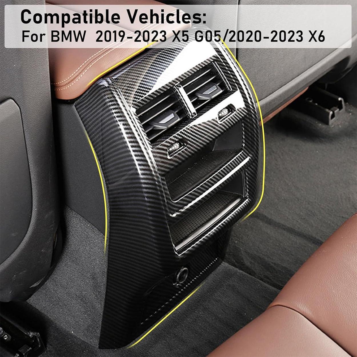 Compatible with BMW Rear Air Conditioning Vent Cover for X5 G05 & X6 G06 Carbon Fiber  Air Vent Panel Frame (Not Real Carbon Fiber)-autoydsstore
