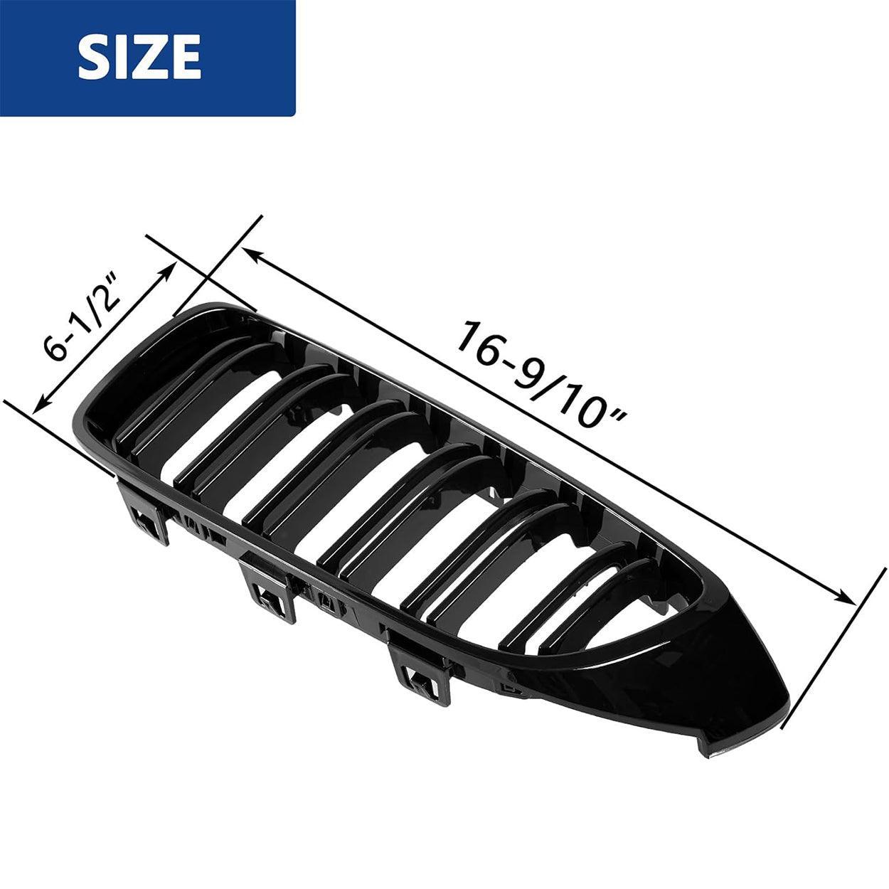F32 Front Kidney Grille Grill for BMW 4 Series F32 F33 F36 (2014-2019) M3 F80 M4 F82 (2015-2019) - Gloss Black (2pcs)-autoydsstore