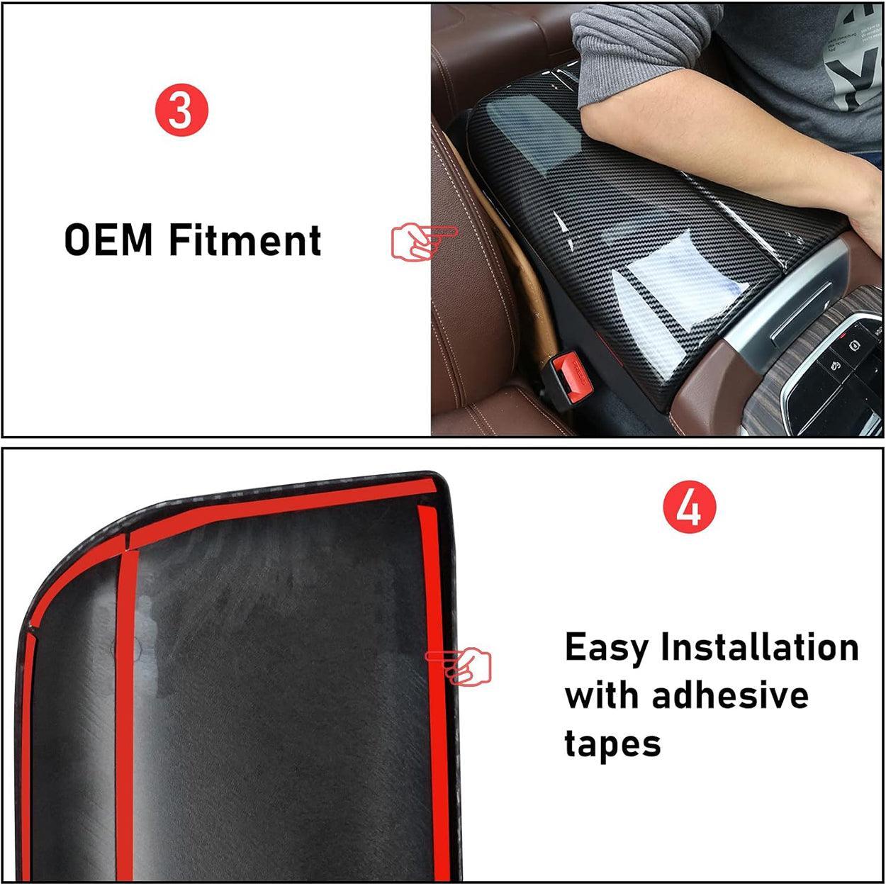 YDSSTORE Compatible with BMW Center Console Cover 2 Pcs for 2019-2024 BMW X5 G05. 2020-2024 BMW X6 G06. 2019-2024 BMW X7 G07 - Carbon Fiber Style (Not Real Carbon Fiber)-autoydsstore